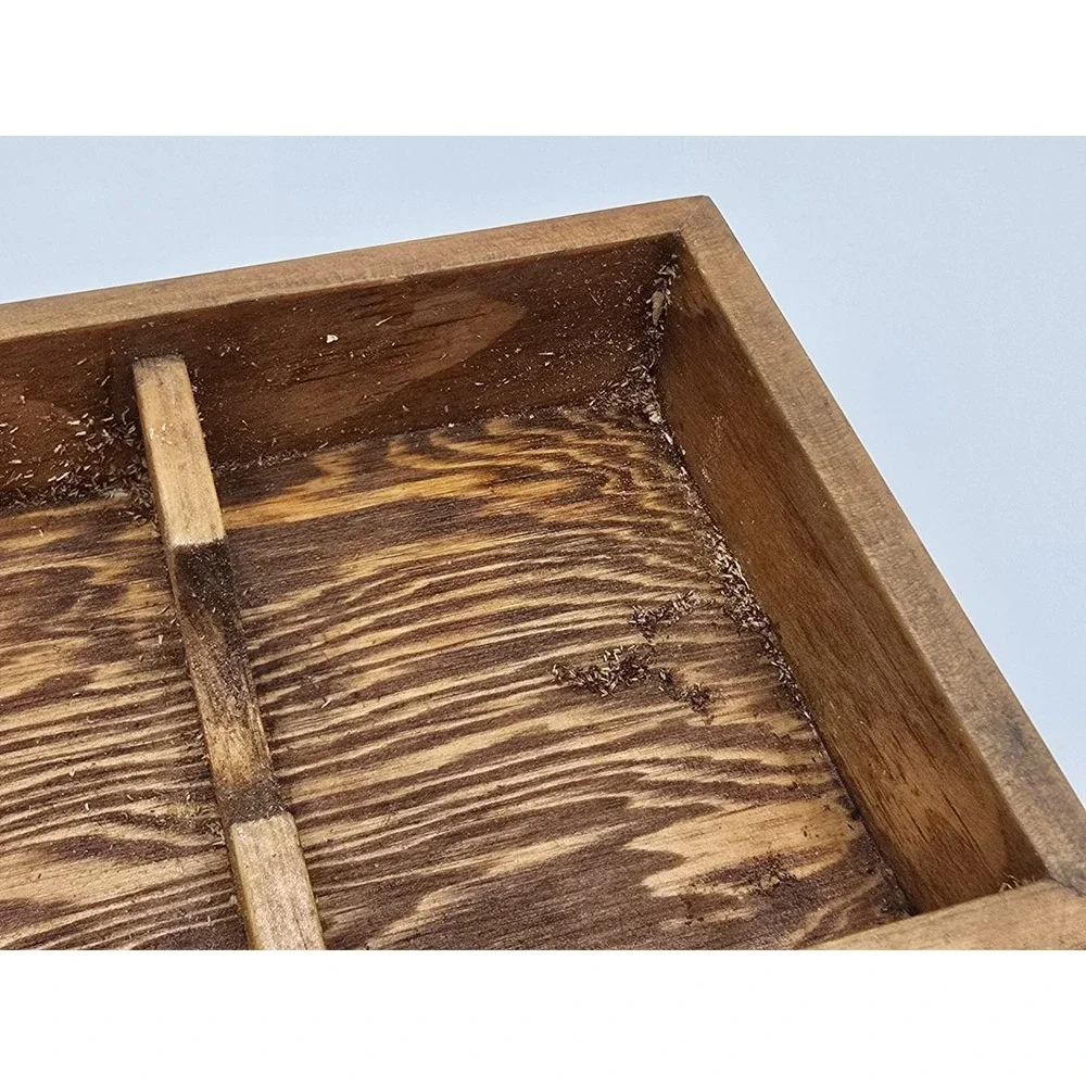 Vintage Mid‎ Century Ocean Beach Wooden Trinket Jewelry Box Seagulls Divided